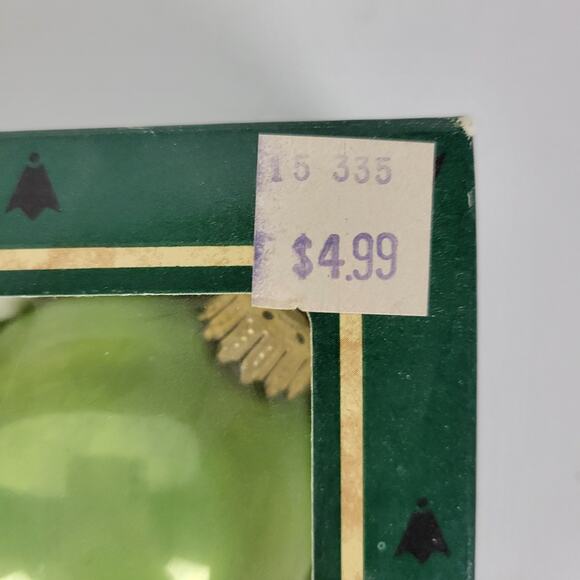 Vtg Christmas by Krebs Pastel Colors Hand Decorated Glass Ornaments 4pcs w/ Box - Picture 5 of 14